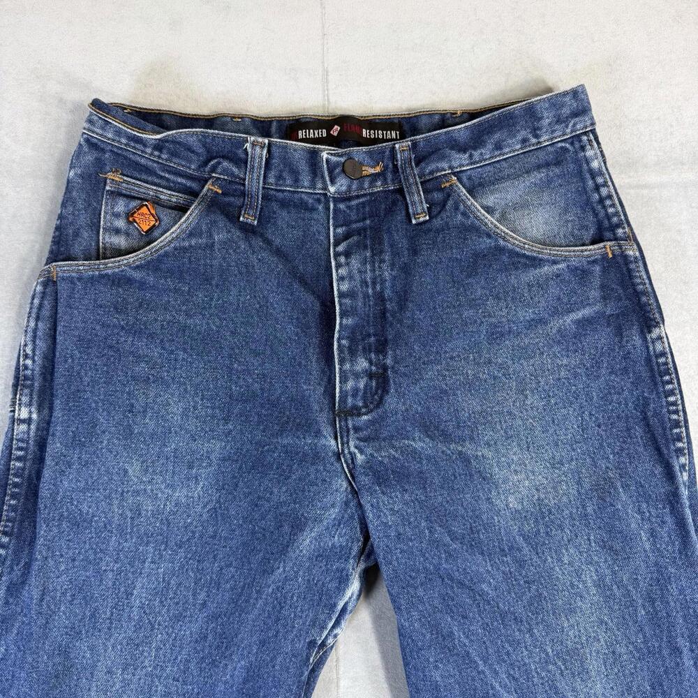Wrangler FR Jeans Mens 31x30* Blue Slim Fit Flame Resistant HRC2 2112 FR31MWZ - Picture 3 of 8